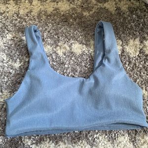 Blue ribbed bikini top!